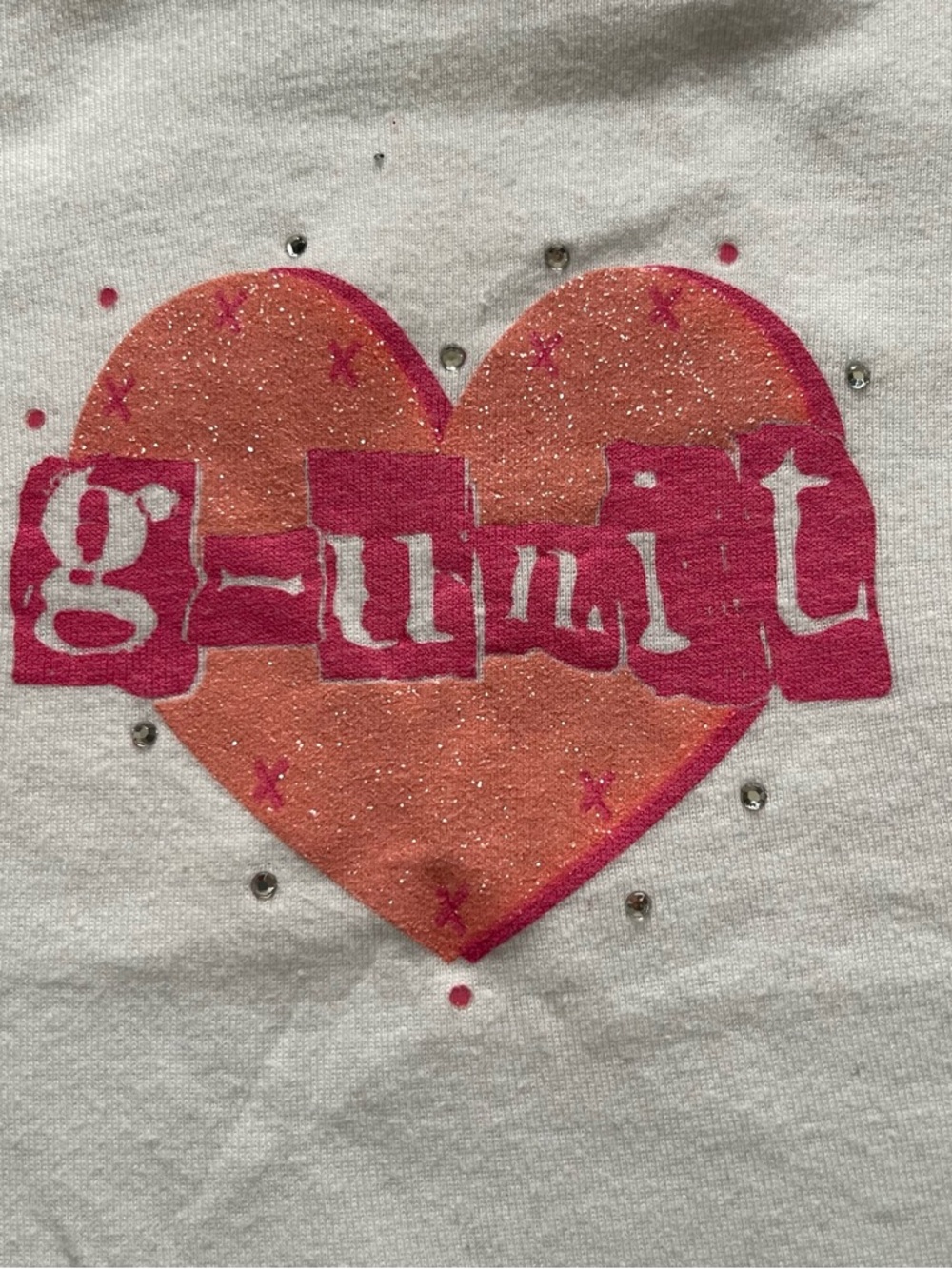 G-Unit Y2K 2000s Baby Tee With Heart Rhinestone - Picture 3 of 8